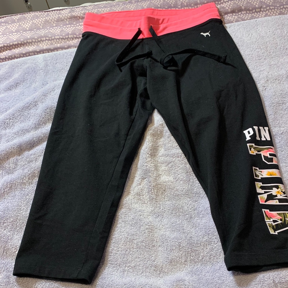 PINK Cropped Legging With Drawstring Waist